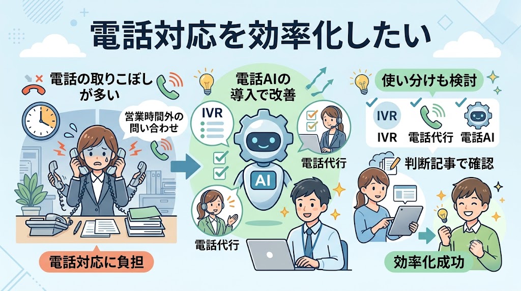 電話対応を効率化したい