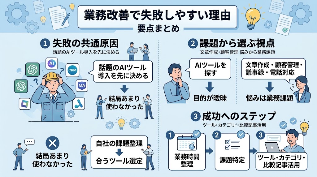 業務改善で失敗しやすい理由