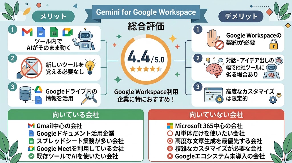 Gemini for Google Workspaceの総合評価