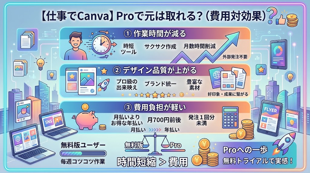 仕事で使うならProの費用対効果は？