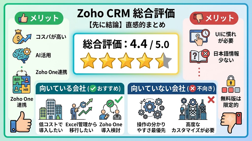 Zoho CRMの総合評価