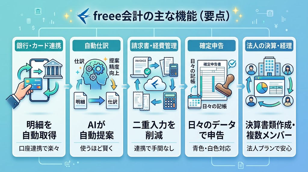 freee会計の主な機能