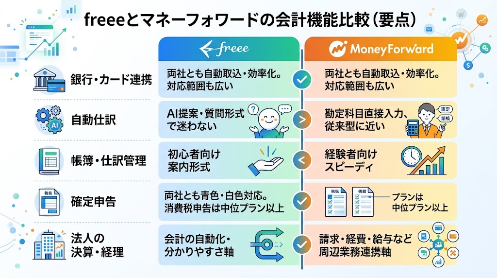 会計機能を比較