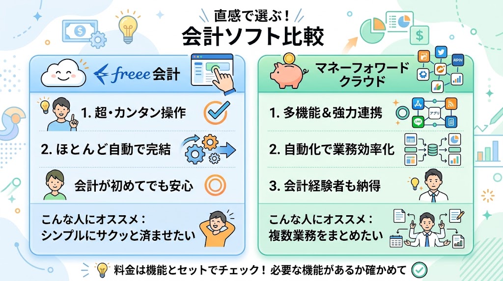 会計ソフトを比較|料金・特徴・向いている人