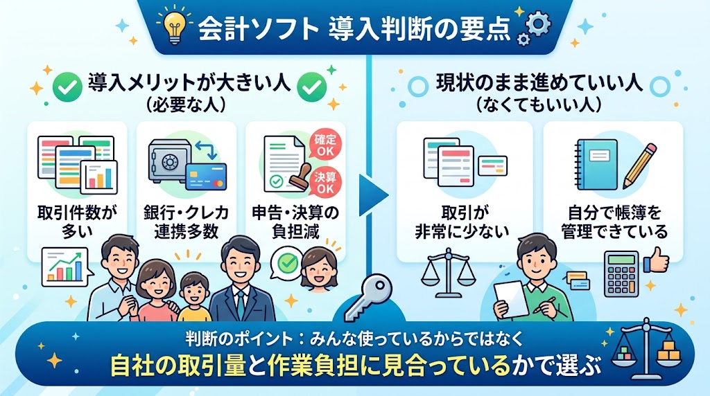 会計ソフトは「必要な人」と「なくてもいい人」がいる