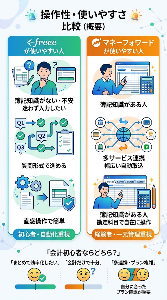 操作性・使いやすさを比較