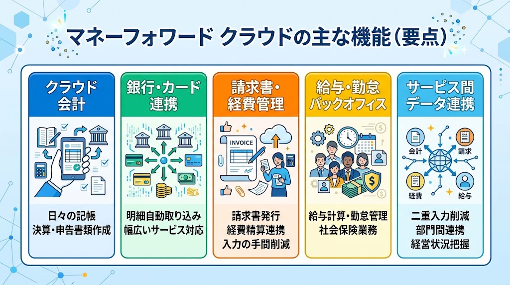 マネーフォワード クラウドの主な機能まとめ