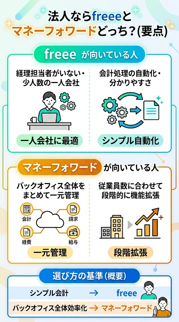 法人ならfreeeとマネーフォワードどっち?